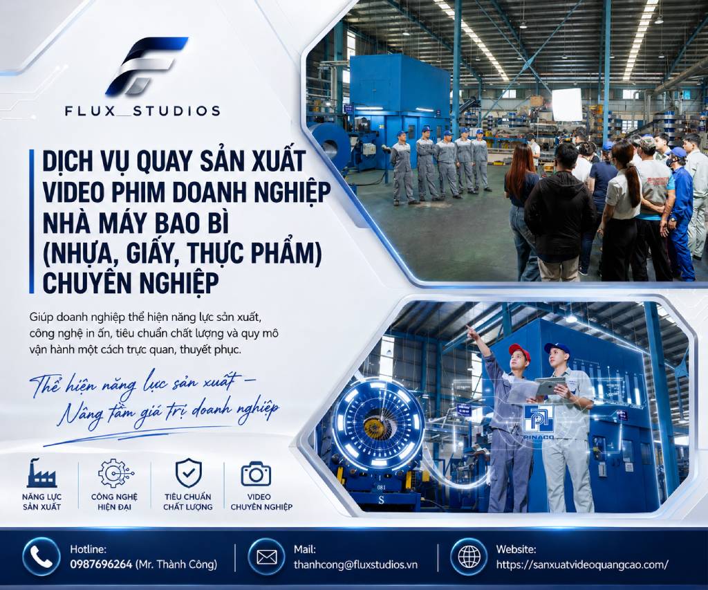 Dịch Vụ Quay sản xuất video Phim Doanh Nghiệp Nhà Máy Bao Bì (nhựa, giấy, thực phẩm) Chuyên Nghiệp
