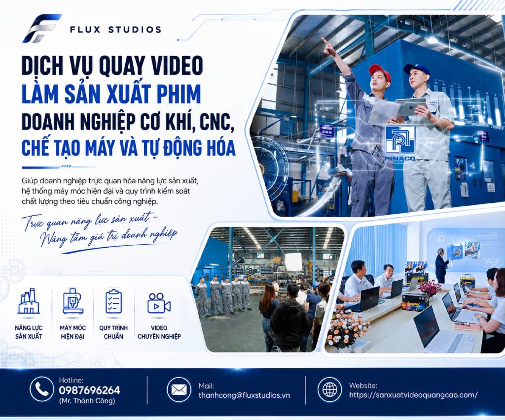 Dịch Vụ Quay Video Làm Sản Xuất Phim Doanh Nghiệp Cơ Khí, CNC, Chế Tạo Máy Và Tự Động Hóa
